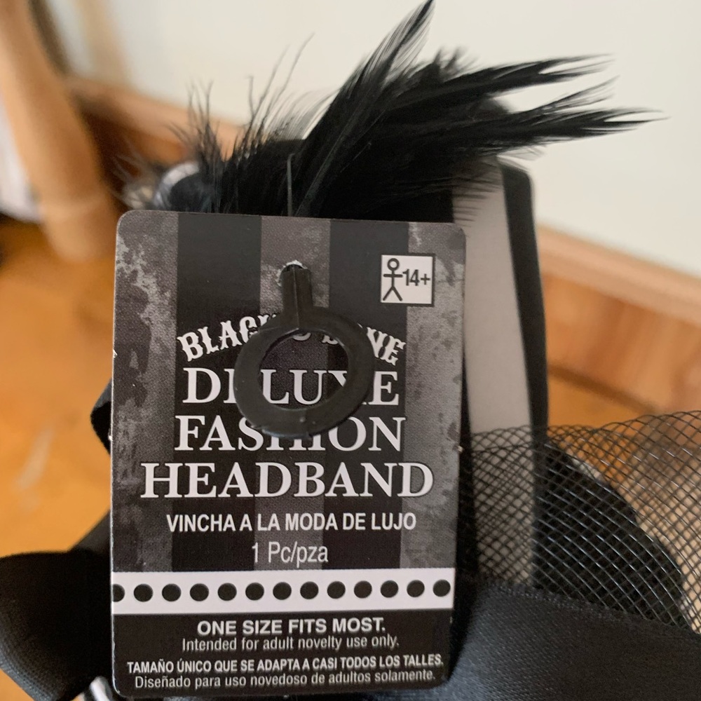 🎉 Party City 🎉 Black & Bone 2pc set Choker and Fashion Headband - Picture 7 of 8